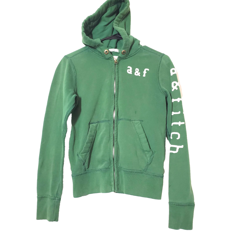 Vintage Y2K Womens Abercrombie Fitch Spellout Hooded Sweatshirt Logo Hoodie‎